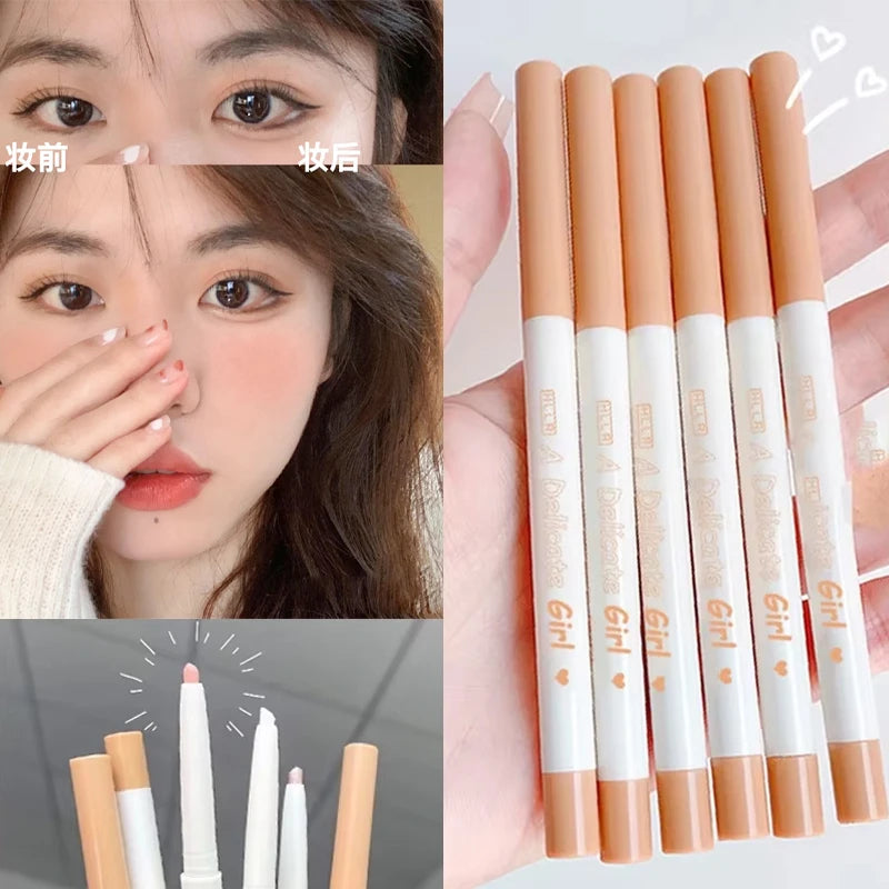 Brown Lying Silkworm Eyeliner Pen Ultra Thin Smooth Lower Eyelash Eyes Liner Pencils Matte Glitter Waterproof Eye Makeup Tools