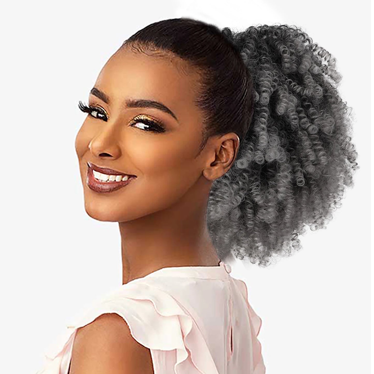Afro Puff kinky curly Drawstring Ponytail Bun Extension for Black Women Synthetic Short Afro Kinkys Curly Afro Hairpieces