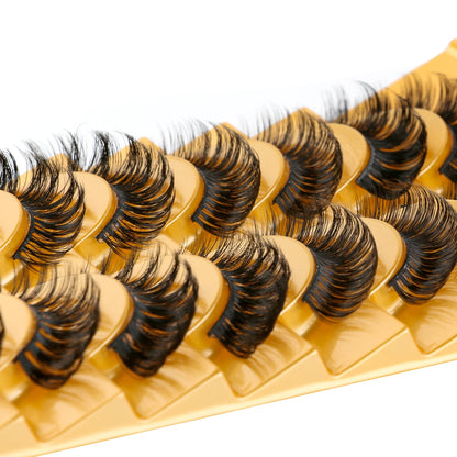 3/10 Pairs Half Lashes Makeup Natural Long Cat Eye Lashes Dramatic False Eyelashes Soft Faux Cils Fake Eyelash Extensions Tool