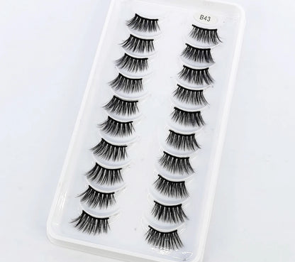New 10 Pairs Crisscross Half Eye Lashes Natural False eyelashes Handmade 3D Mink Lashes Makeup Tools Reusable Eyelash Extension