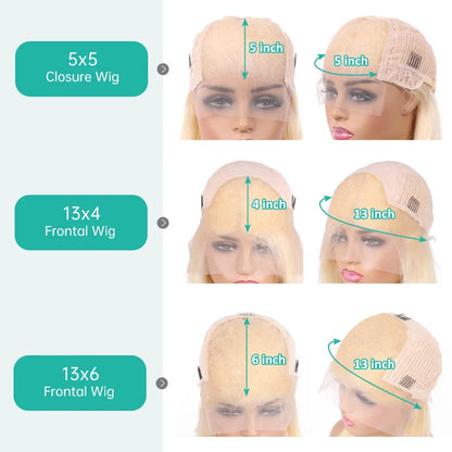 5x5 Closure Glueless Wigs Ready to Wear 613 Blonde 13x4 13x6 Frontal Bob Wigs Brazilian Bone Straight Human Hair Wigs for Women