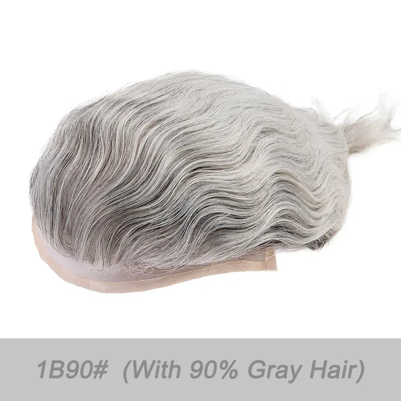 Men Wig Natural Haline Lace Front with Mono Top 6" Men's Capillary Prothesis Durable Toupee Men Wigs For Man Virgin Hair Toupee