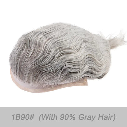 Men Wig Natural Haline Lace Front with Mono Top 6" Men's Capillary Prothesis Durable Toupee Men Wigs For Man Virgin Hair Toupee