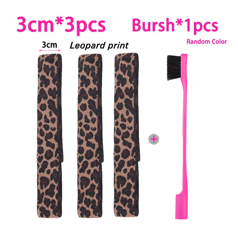 Edge Laying Scarf Elastic Headband For Wigs Lace Frontal 3Pcs Lace Melting Band With 1Pcs Double Side Edge Control Hair Comb