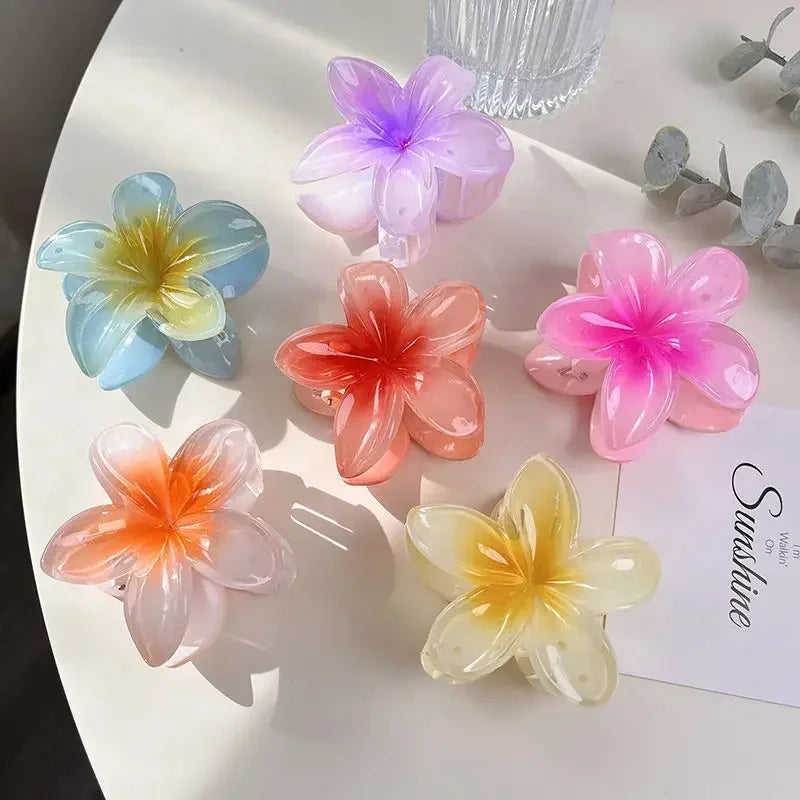 NewFlower Shape Hair Claw Clips for Women Girls Barrette Crab Claw Clip Ponytail Hairpins Bath Beach Headwear Hair Accessories