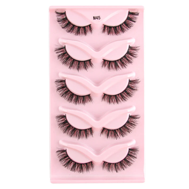 Cat Eye Lash 3/5/10 Pairs Half Lashes Natural Long False Eyelashes Wispy 3D Mink Lashes Volume Faux Cilios Extension Makeup Tool