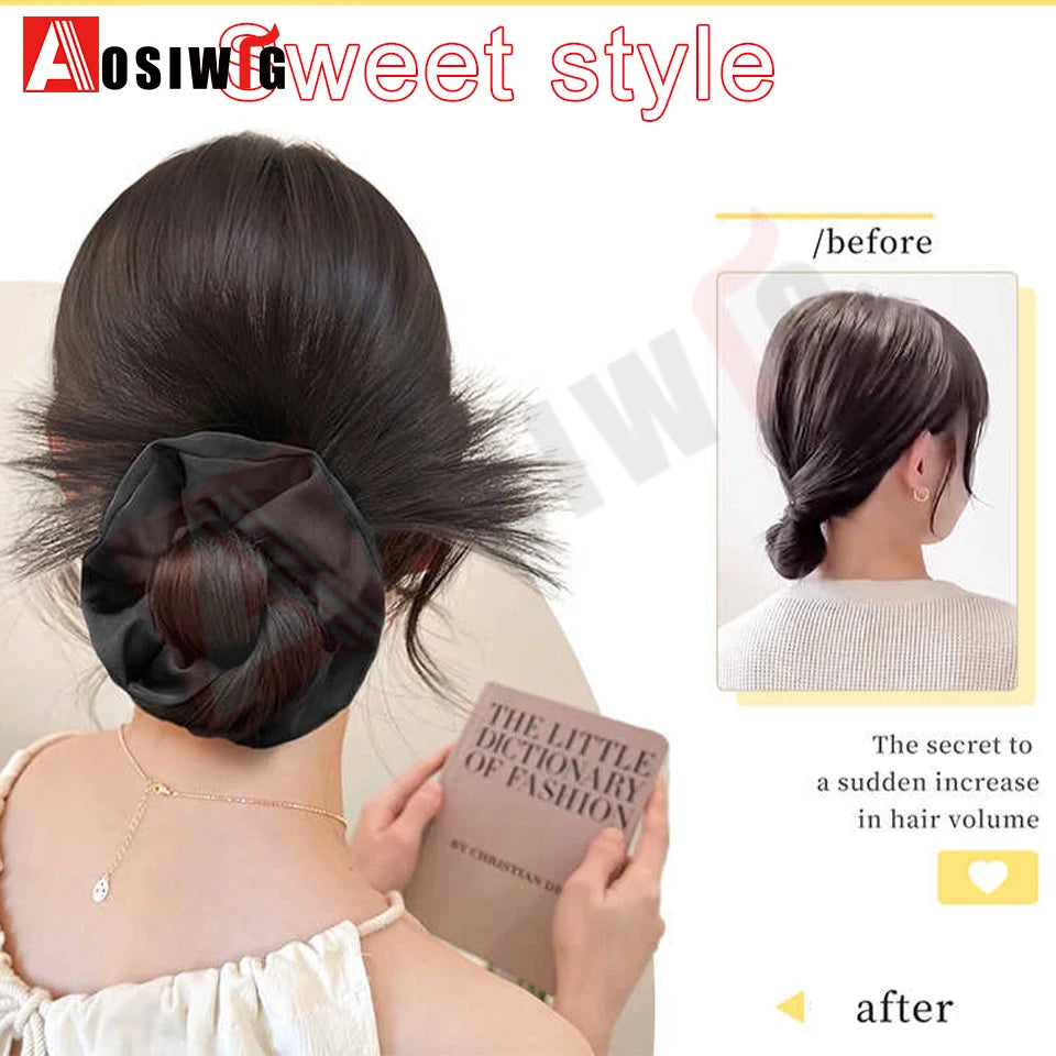 synthetic Half-tie Hair Claw Feather Shuttlecock Head Lazy Meatball Head Crab Clip Wig Catch Clip High Ponytail Hair Accessories