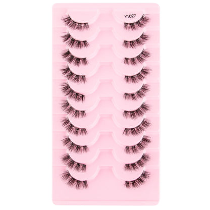 Cat Eye Lash 3/5/10 Pairs Half Lashes Natural Long False Eyelashes Wispy 3D Mink Lashes Volume Faux Cilios Extension Makeup Tool