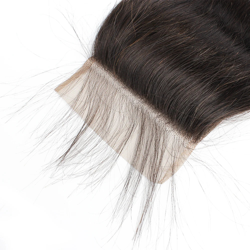 1pc 100% Human Hair Lace Frontal Closure 5x5 4x4 2x6 13x4 13x6 Lace Closure Free Part Pre-Plucked Transparent Lace Straight
