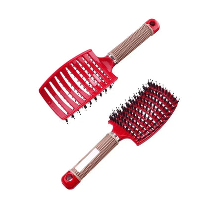 Hair Brush Scalp Massage Comb Hairbrush Boar Bristle Nylon Women Wet Curly Detangle Hair Brush Salon Hairdressing Styling Tool