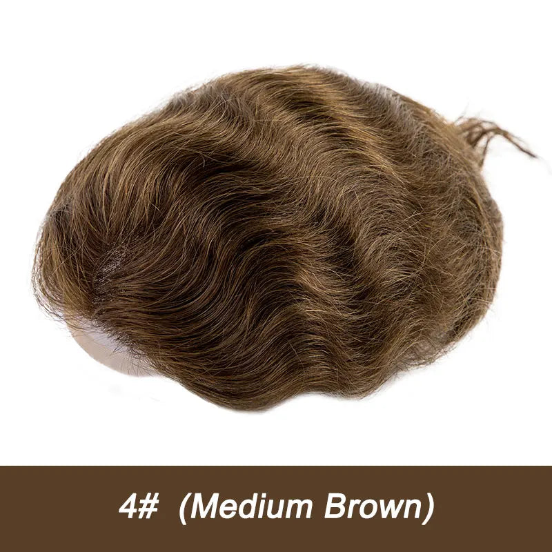 Men Wig Natural Haline Lace Front with Mono Top 6" Men's Capillary Prothesis Durable Toupee Men Wigs For Man Virgin Hair Toupee