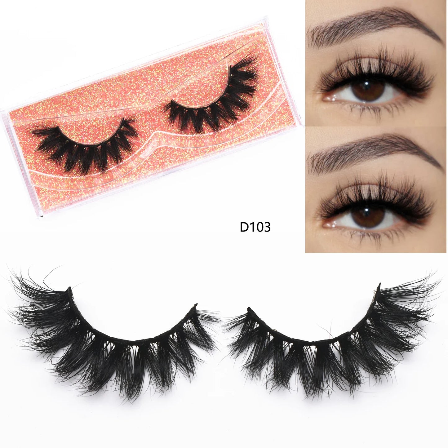 3D Mink Lashes Fluttery 3D Mink Lash Baby Doll Look Makeup Mink False Eyelash Round Shape 15mm Wispy Natural Eyelashes Full Lash