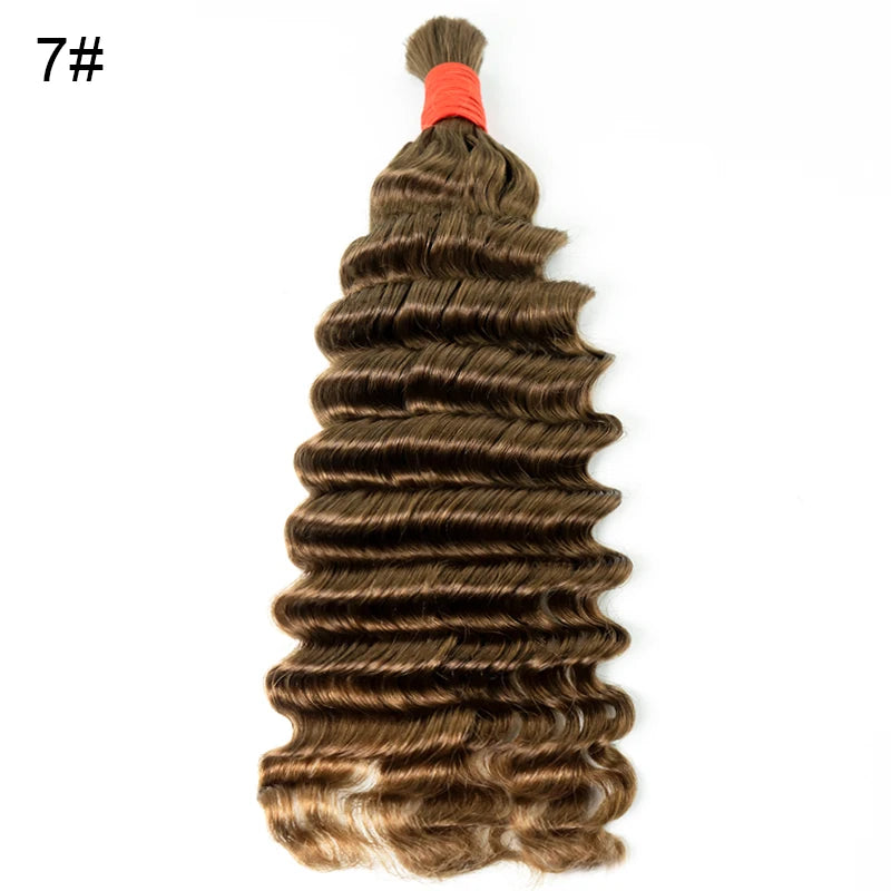No Weft Vietnamese Human Hair Bulk Deep Wave For Braiding 18-30inches Remy Hair Extensions Virgin  Deep Curly 100% Cabelo humano
