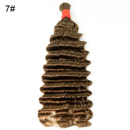 No Weft Vietnamese Human Hair Bulk Deep Wave For Braiding 18-30inches Remy Hair Extensions Virgin  Deep Curly 100% Cabelo humano