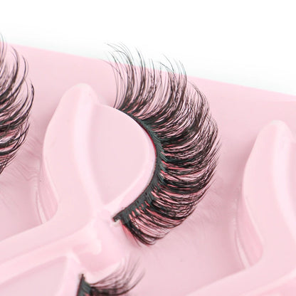 Cat Eye Lash 3/5/10 Pairs Half Lashes Natural Long False Eyelashes Wispy 3D Mink Lashes Volume Faux Cilios Extension Makeup Tool