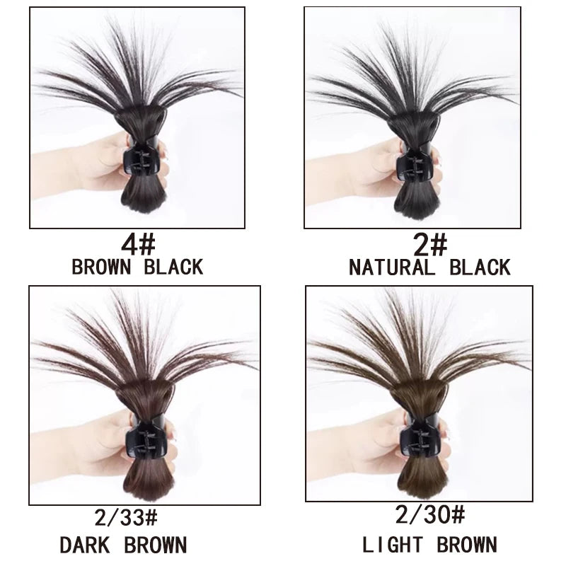 Synthetic  Women Half-tie Hair Claw Feather Shuttlecock Head Lazy Head Clip Wig Catch Clip High Ponytail Hair Accessories