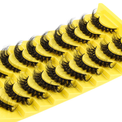 3D Mink Lashes 3/10 Pairs Cat Eye Half Lashes Natural Long False Eyelashes Strip Makeup Soft Fake Eyelash Extension Make Up Tool