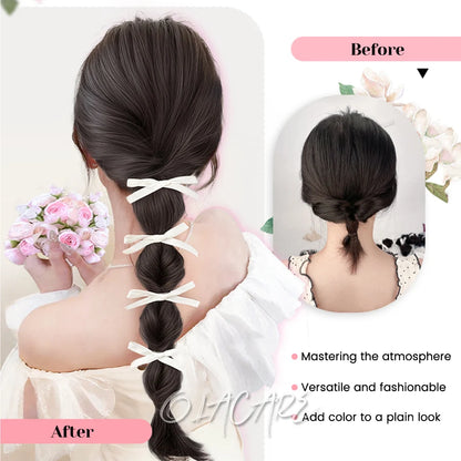 Ponytail Extension Bow Claw Curly Wavy Clip in Hairpiece Ponytail Hair Extensions Long Pony Tail Synthetic for Women Girl Daily