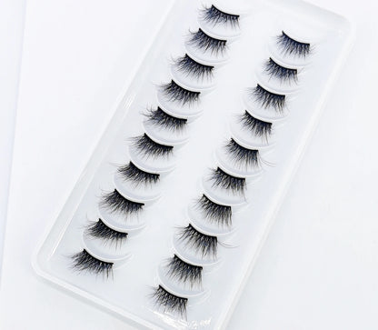 10 Pairs Crisscross Half Eye Lashes Natural False Eyelashes Handmade Faux 3D Mink Lashes Makeup Tools Eyelash Extension