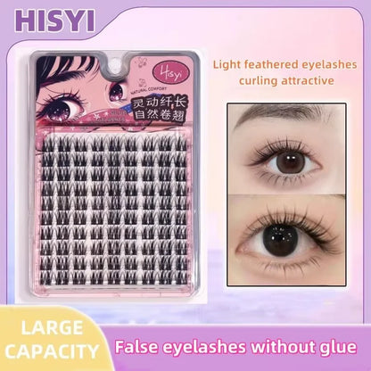 3D DIY Segment False Eyelashes – Glue-Free, Easy Wear, Reusable Cluster Lashes for Natural Korean Look & Eye-Enlarging Daily Mak