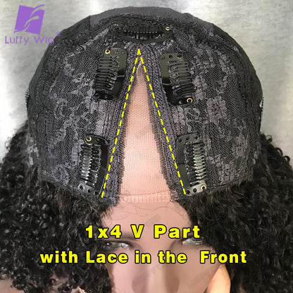 U Part Wig Body Wave Human Hair Wigs 100% Human Hair Brazilian Wavy V Part Wig V Shape Glueless Wig Mininal Leave Out 180Density