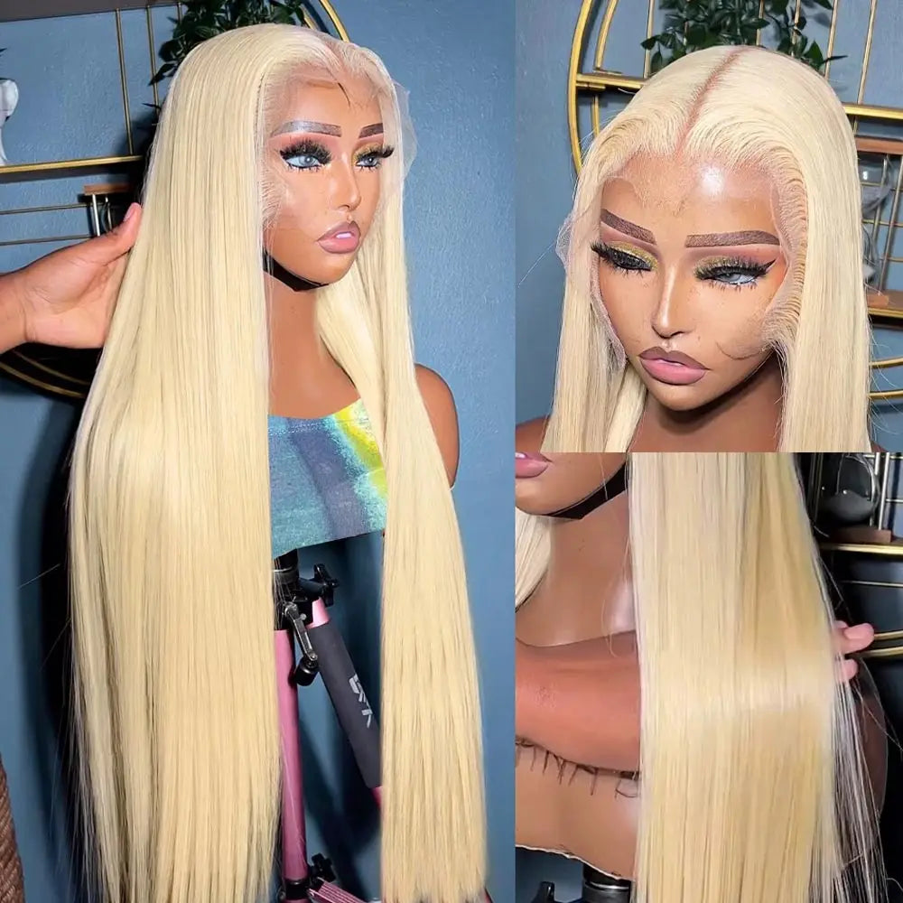 Straight 613 Human Hair Wigs Lace Front 13x4 Blond 613 HD Lace Frontal Wigs 250% Density Body Wave Lace Front Human Hair Wigs
