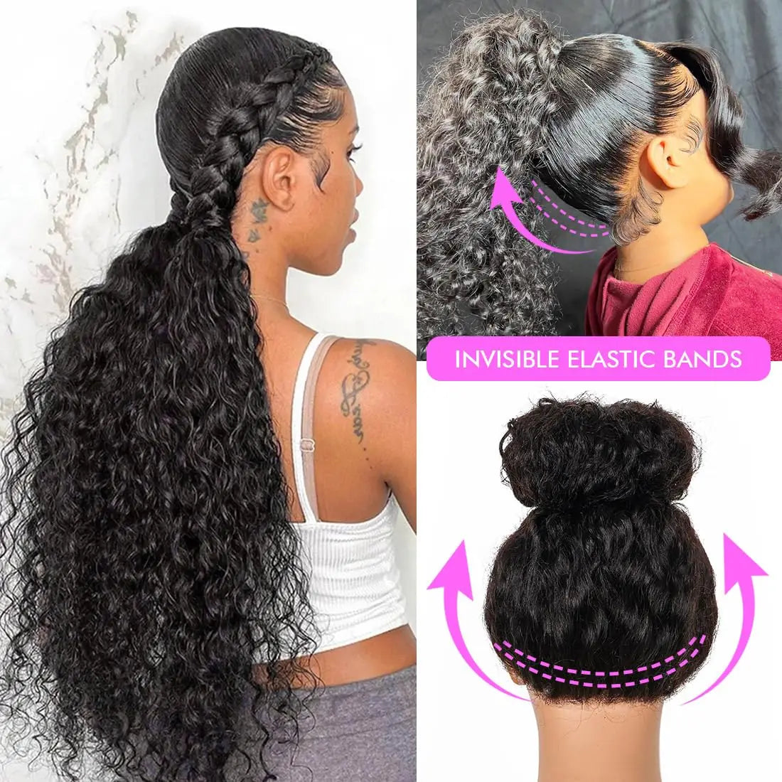 360 Full Lace Front Wigs Human Hair Invisible Strap Pre Plucked Bleached Konts Pre Cut Lace Deep Curly HD Lace Frontal Wig
