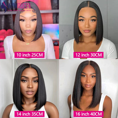 Glueless Short Bob Hair Wig Human Hair Ready To Wear Straight Transprent 4x4 Lace Closure Wigs For Women Brazilian Human Hair