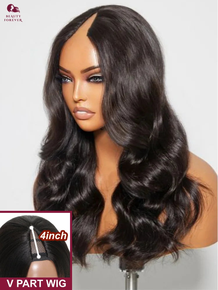 Beauty Forever EasiContout Body Wave V Part Human Hair Wig Seemless Upgrade U Part Wig 100% Raw Virgin Human Hair Wig