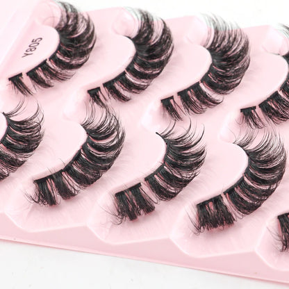 Natural Short False Mink Lashes 3/5/10 Pairs Extensions Eye Hair False Eyelashes 3D Faux Cils Soft Fluffy Eye Lashes for Beauty