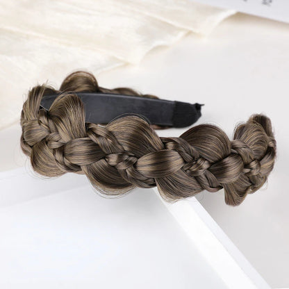 1pc Wig Twist Headbands for Women Wide Fishbone Braids Hairbands Handmade Retro Head Hoop Styling Headwear Accessories