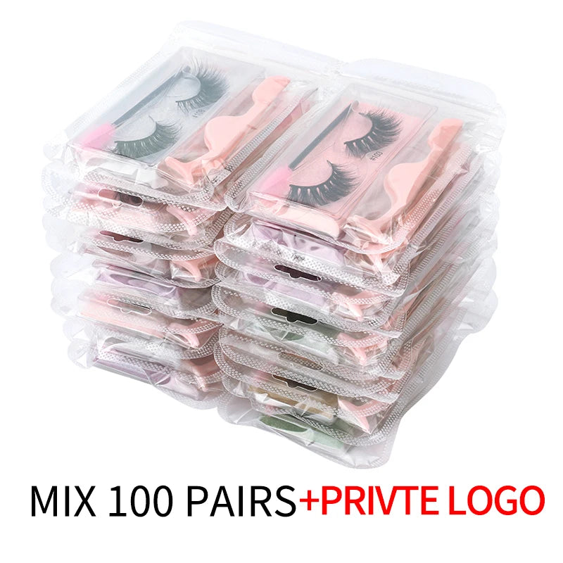 3D Mink Lashes Wholesale Natural Wispy False Eyelashes Makeup Beauty Soft Lashes in Bulk Long Lasting Volume Cilia Mink Eyelash