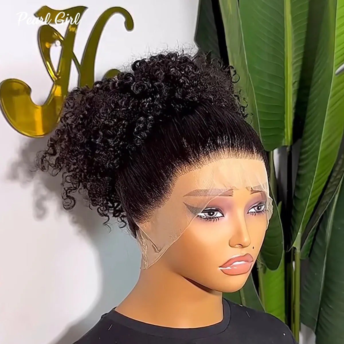 360 Full Lace Wig 100% Human Hair Afro Kinky Curly Wig for Black Woman Pre Plucked Natural Color 360 HD Lace Frontal Curly Wig