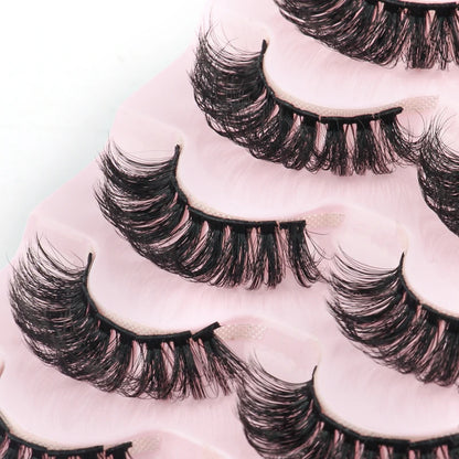 Natural Short False Mink Lashes 3/5/10 Pairs Extensions Eye Hair False Eyelashes 3D Faux Cils Soft Fluffy Eye Lashes for Beauty