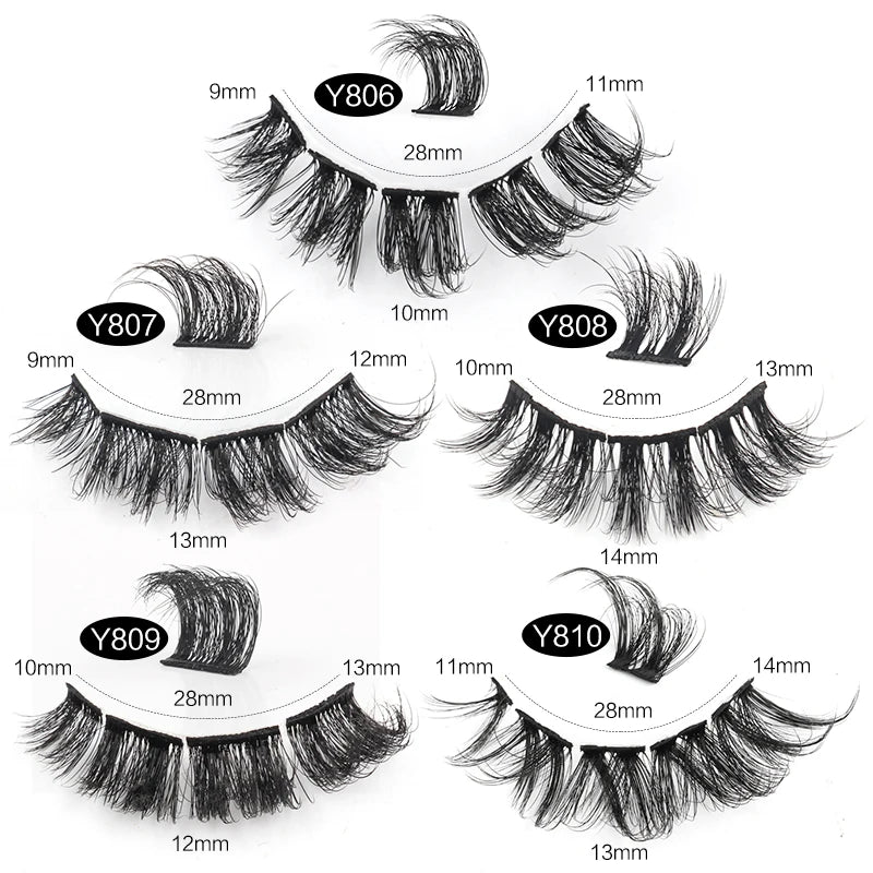 Natural Short False Mink Lashes 3/5/10 Pairs Extensions Eye Hair False Eyelashes 3D Faux Cils Soft Fluffy Eye Lashes for Beauty