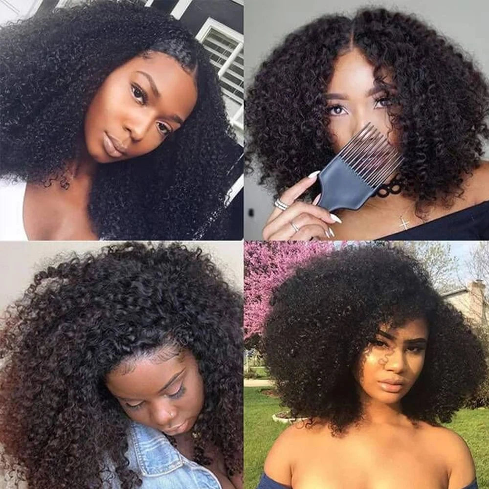 Mongolian Afro Kinky Curly Bundles Human Hair Afro Kinky Bulk Human Hair Unprocessed Virgin Hair Bundles for Women Natural Black