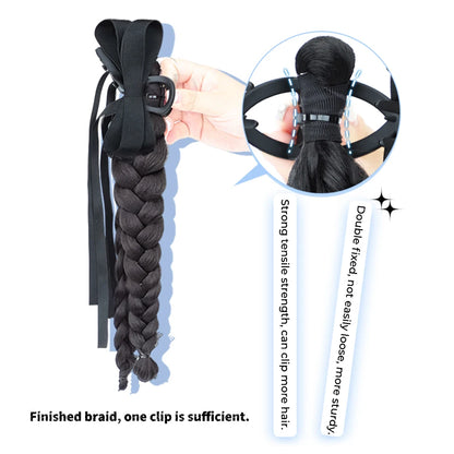 Ponytail Extension Bow Claw Curly Wavy Clip in Hairpiece Ponytail Hair Extensions Long Pony Tail Synthetic for Women Girl Daily