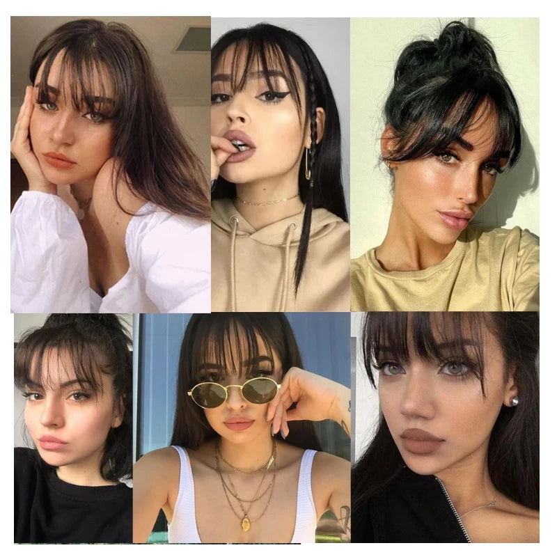 Synthetic  French Style Air Bangs Wig Clip Hairstyle Tool Hair Clip Extension  Hair False Tassel Wig Women's Hair Clip Bangs