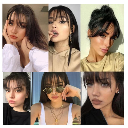 Synthetic  French Style Air Bangs Wig Clip Hairstyle Tool Hair Clip Extension  Hair False Tassel Wig Women's Hair Clip Bangs