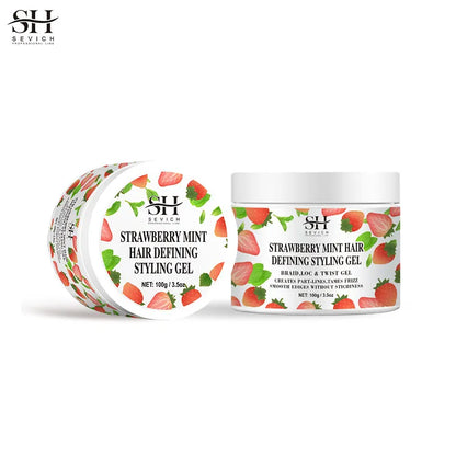 Strawberry Mint Hair Styling Gel Hair Pomade Professional Edge Control Wax for Wigs Women Lasting Edges Control Hair Wax Cream