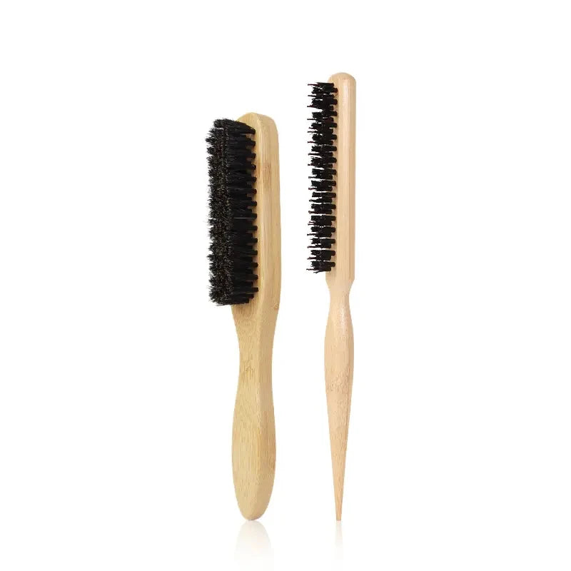 Hair Brushes With Bristles2pcs, Hair BrushBristles With Wooden Handle, ProfessionalHair Brushes For Home And Salon
