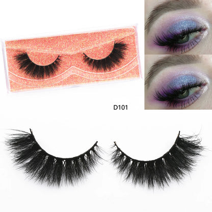 3D Mink Lashes Fluttery 3D Mink Lash Baby Doll Look Makeup Mink False Eyelash Round Shape 15mm Wispy Natural Eyelashes Full Lash
