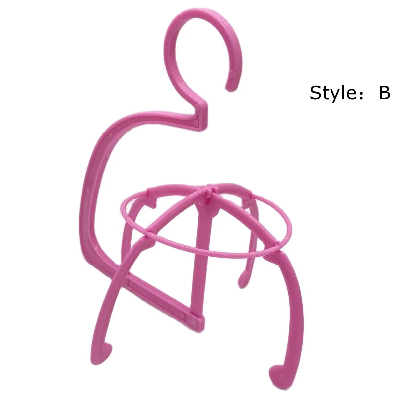 Multifunctional Adjustable Wig Stand Plastic Hat Display Wig Head Holders Portable Folding Wig Stable Tools