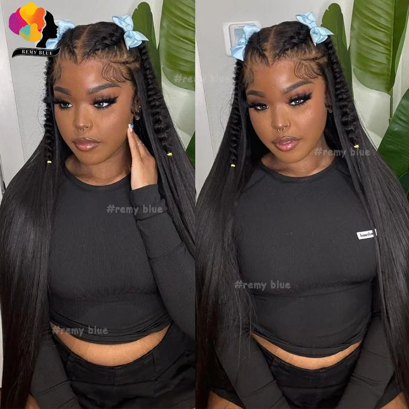 Straight Human Hair Wigs 13x6 HD Transparent Lace Frontal Wigs for Black Women Preuvian Glueless 13x6 Lace Front Human Hair Wig