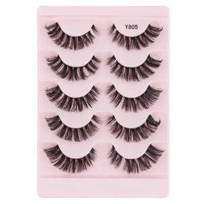 Natural Short False Mink Lashes 3/5/10 Pairs Extensions Eye Hair False Eyelashes 3D Faux Cils Soft Fluffy Eye Lashes for Beauty