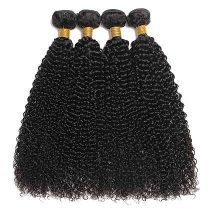 12A Malaysian Kinky Curly Bundles With Closure Virgin Human Hair Bundles With Closure Water Deep Wave 3 Bundles With Closure