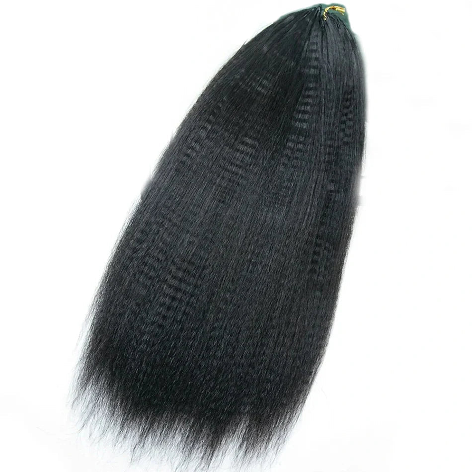 Light Yaki Straight Crochet Hair Extensions Pre-Separated Crochet Human Hair Invisible Knotless 200strands Full Head Natural