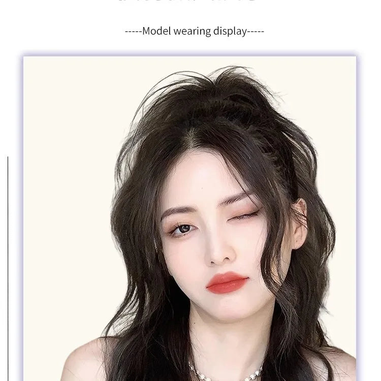 Ashely 14inch Waterfall Half A Ponytail Wig for Woman Clip-on High Ponytail Hair Clips Synthetic Wig High Quality Hair Extension