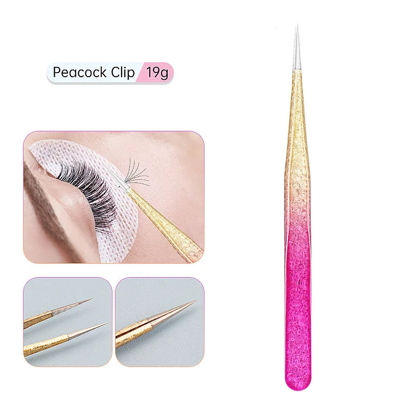 1 Pc Eyebrow Tweezers for Lashes Artists Ice Flower Anti-Static Stainless Steel Eyelash Extension Makeup Tweezer Tools