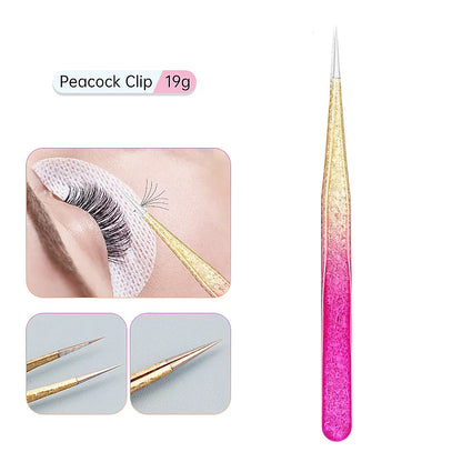 1 Pc Eyebrow Tweezers for Lashes Artists Ice Flower Anti-Static Stainless Steel Eyelash Extension Makeup Tweezer Tools